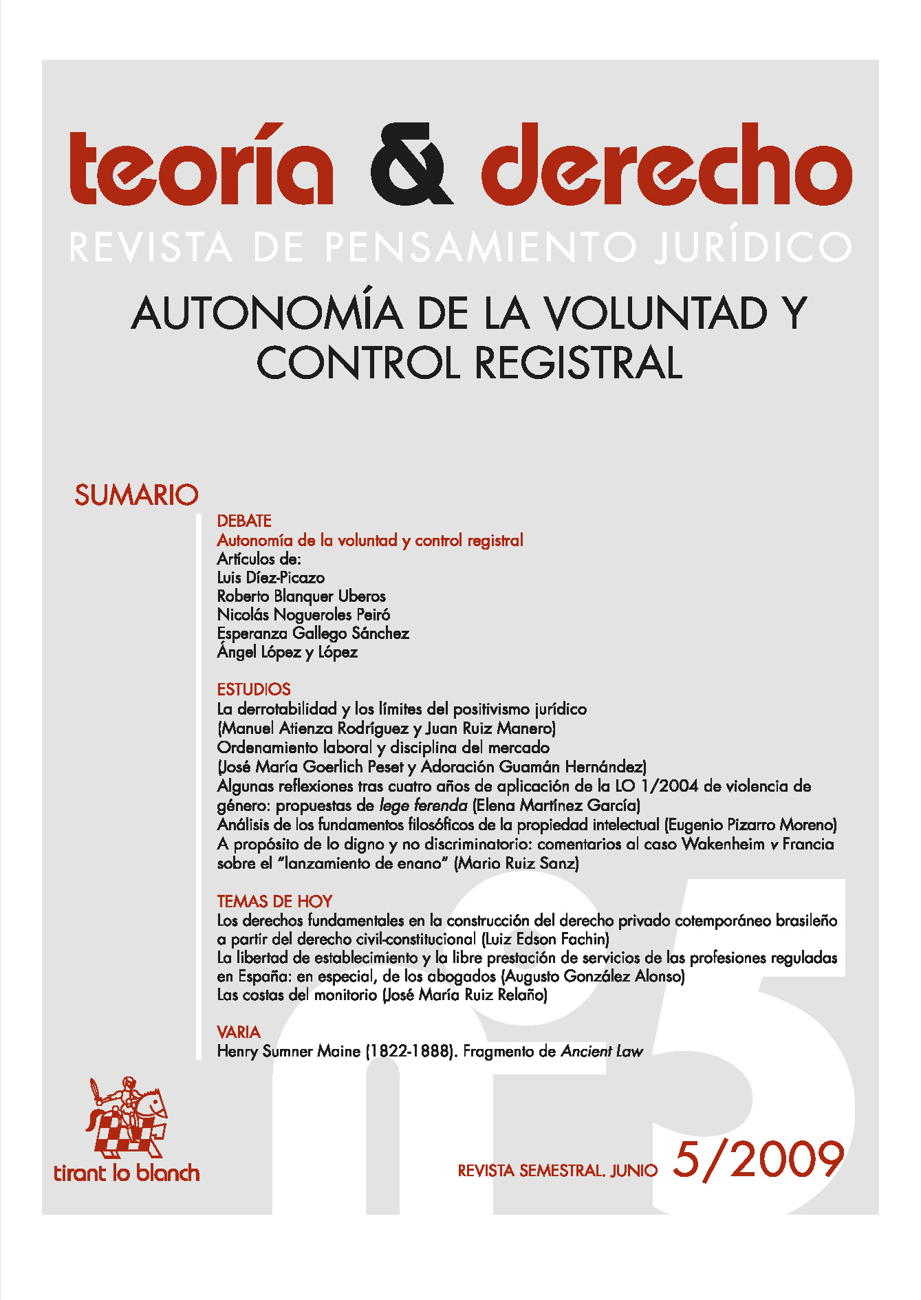 					View No. 5 (2009): Autonomy of the will and registry control
				